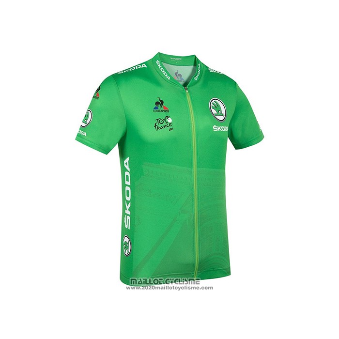 2021 Maillot Cyclisme Tour de France Vert Manches Courtes et Cuissard